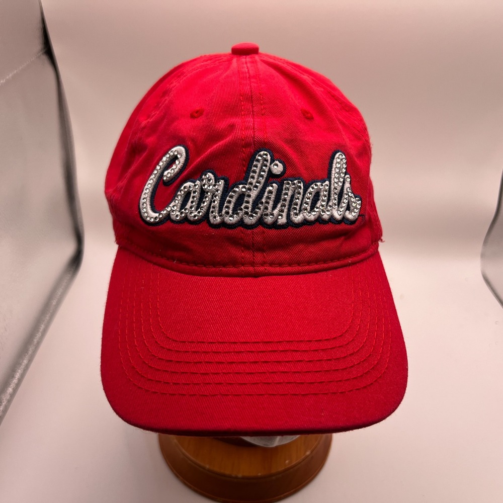 Melonwear St Louis Cardinals Red Rhinestone Script Adjustable Baseball Cap Hat